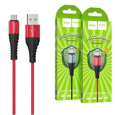 Кабель microUSB Hoco X38 (1m) red
