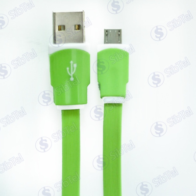 Data-кабель microUSB (плоский) green