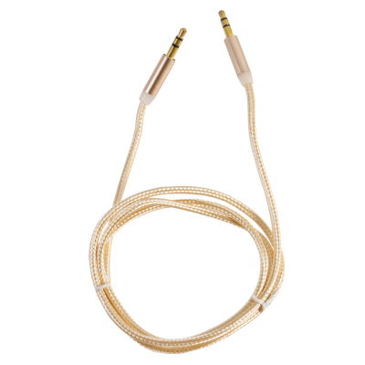 Кабель AUX HB тканевый gold