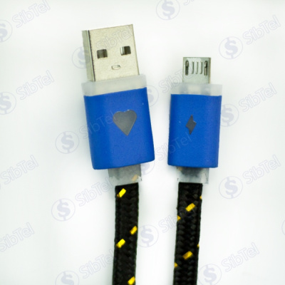 Data-кабель microUSB (тканевый) LOVE black