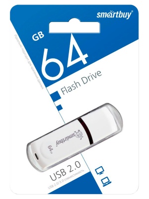 Флешка USB2.0 64GB SmartBuy Paean white