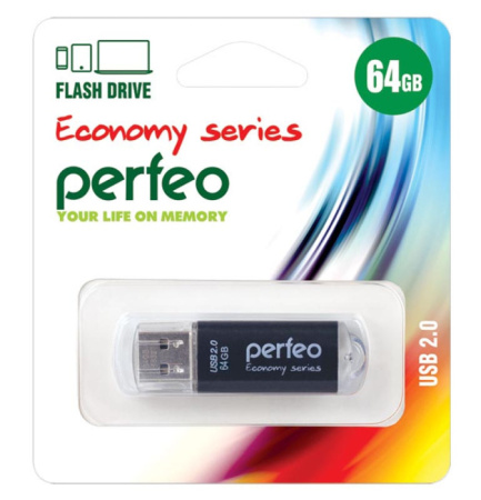 Флешка USB2 64GB Perfeo E01 black