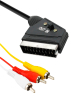 Адаптер кабель ScartOut to 3RCA с переключателем 1.5m