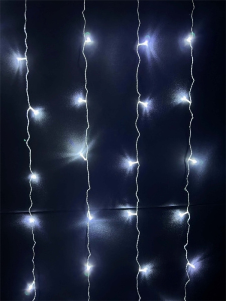 LED-8023-2 ШТОРА 100ламп 1,8-1,8m белый 2