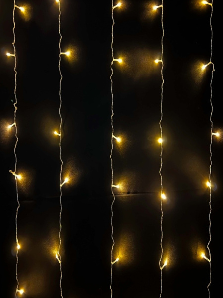 LED-8023-2 ШТОРА 100ламп 1,8-1,8m желтая 2