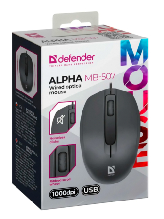 Мышка проводная Defender Alpha MB-507 black 2